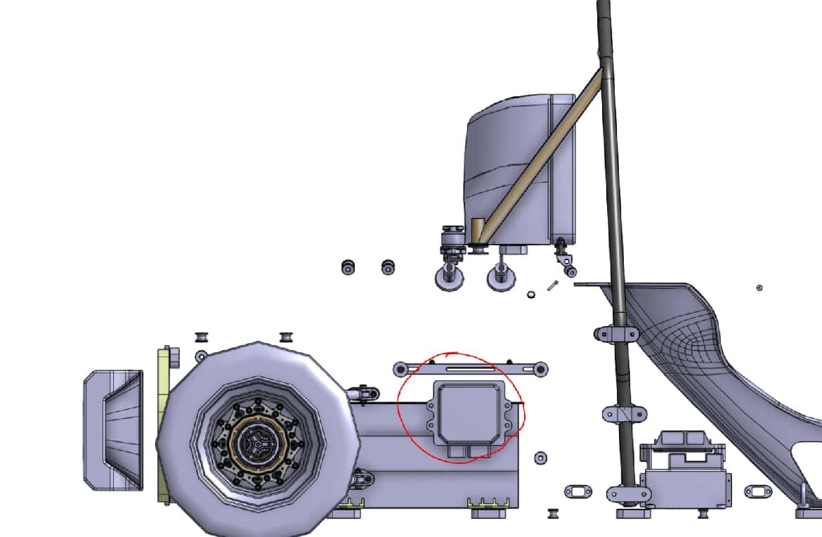 Formula SAE shortened rear package with the low-voltage hardware arranged inside the reduced chassis envelope
